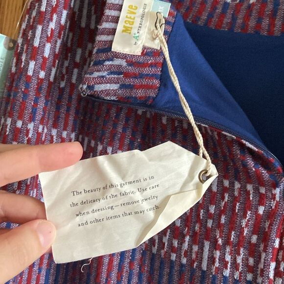 Anthropologie Maeve Carolina Bohochic Grandpacore Knit Pencil Asymmetrical Skirt - Picture 10 of 12